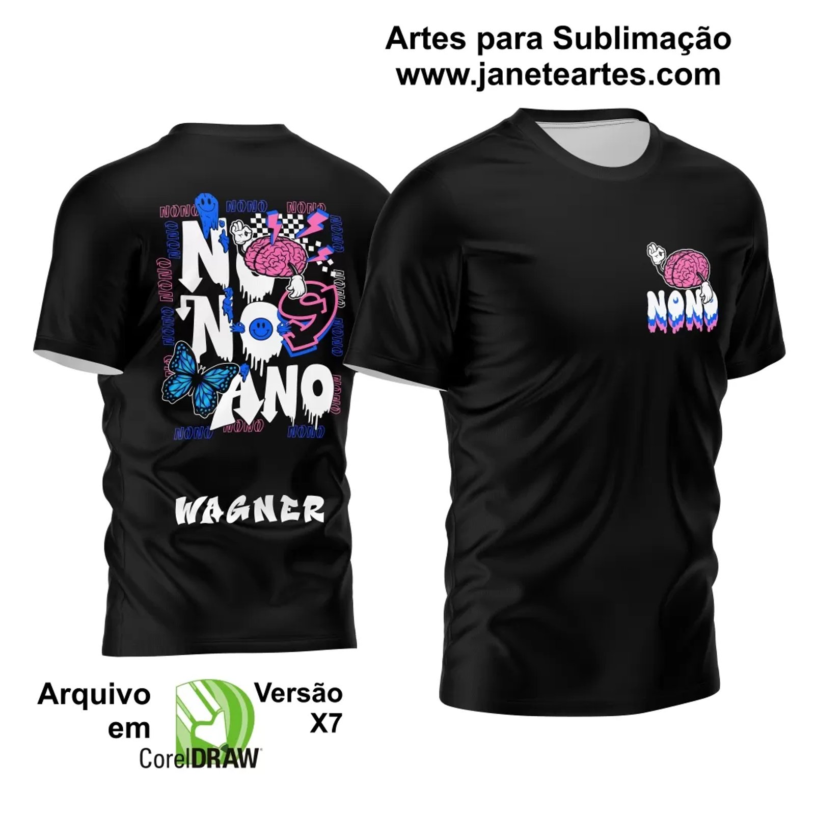 Arte Vetor Camisa Nono Ano 2024 Borboleta