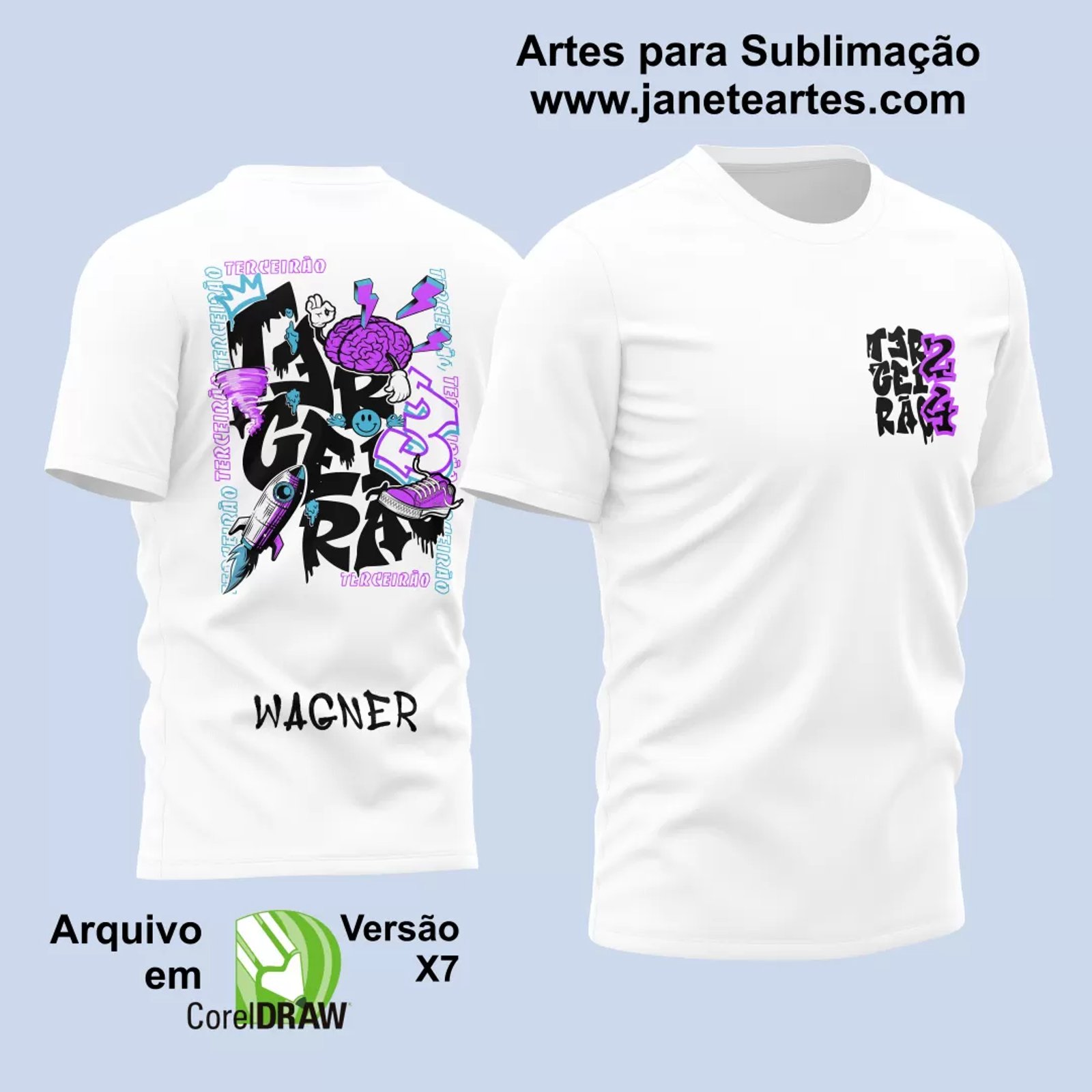 Arte Vetor Camisa Terceirão 2024 Foguete - Janete Artes