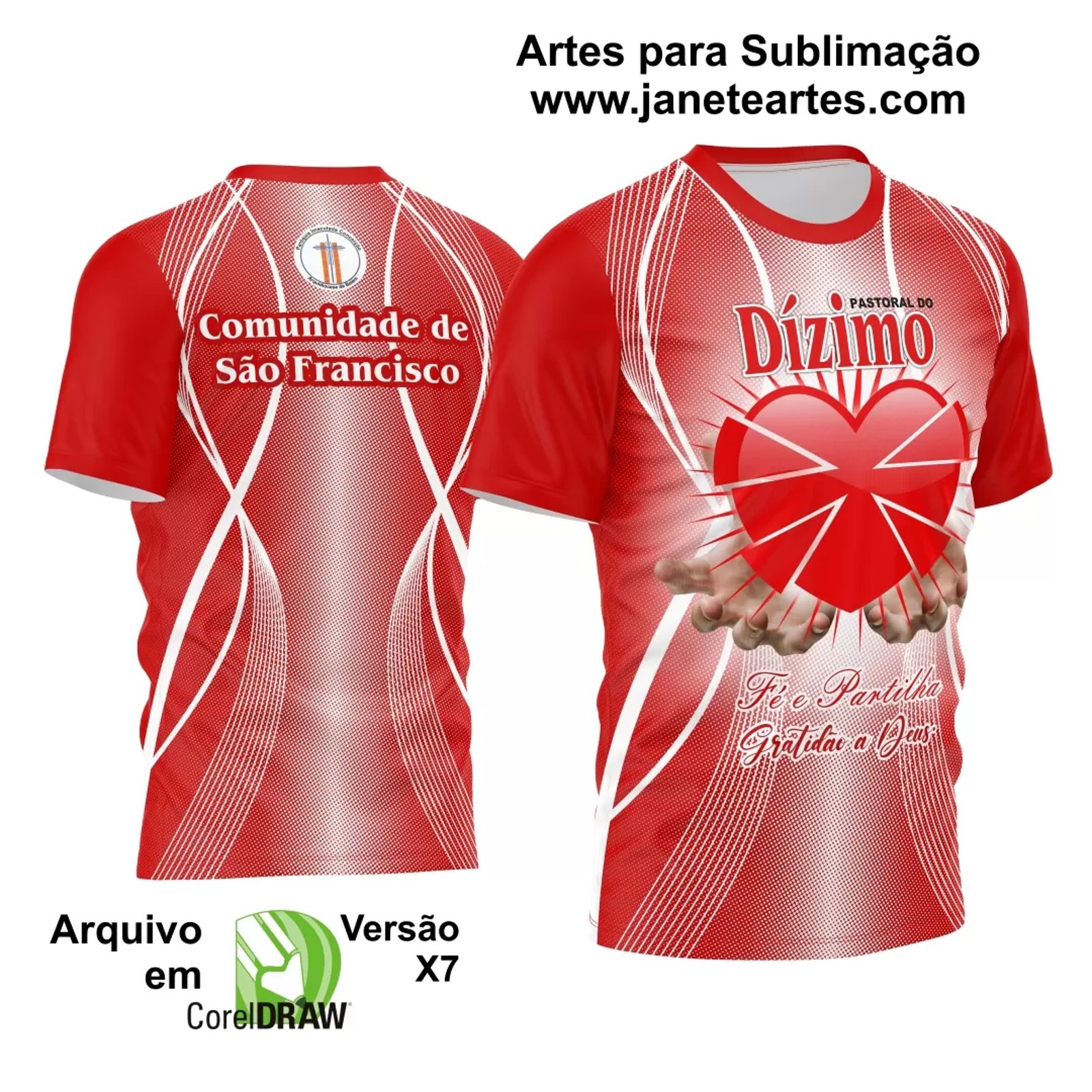 Arte Vetor Camisa Dízimo Coração 2024