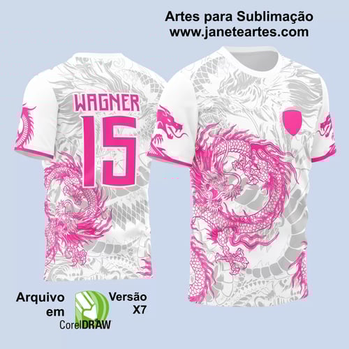 Arte Vetor Camisa Dragão Banca com Rosa 2024 Arte Vetor Camisa Dragão Banca com Rosa 2024