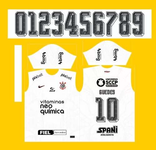 Arte Vetor Camisa do Corinthians Titular 2023-24