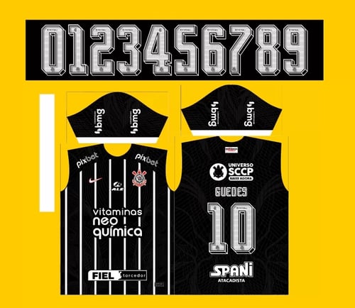 Arte vetor Camisa Corinthians Reserva 2023-24