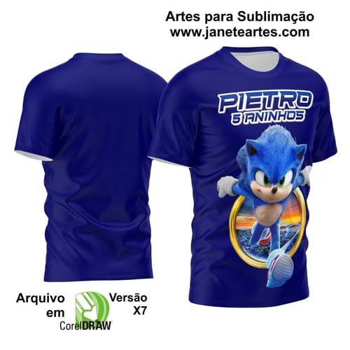 Arte Estampa Camisa Sonic Aniversário Arte Estampa Camisa Sonic Aniversário