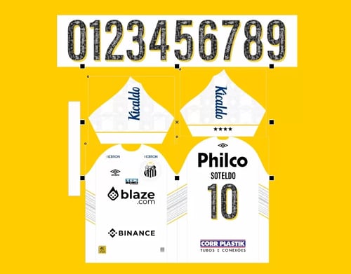 Arte Vetor Camisa Santos Titular 2023-24