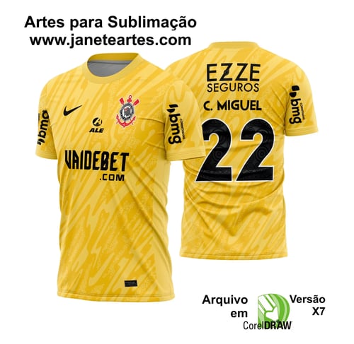 Arte Vetor Camisa Corinthians Goleiro  2024 - 2025 Arte Vetor Camisa Corinthians Goleiro  2024 - 2025