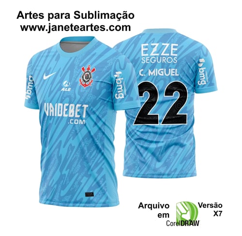 Arte Vetor Camisa Corinthians Goleiro  2024 - 2025 Arte Vetor Camisa Corinthians Goleiro  2024 - 2025