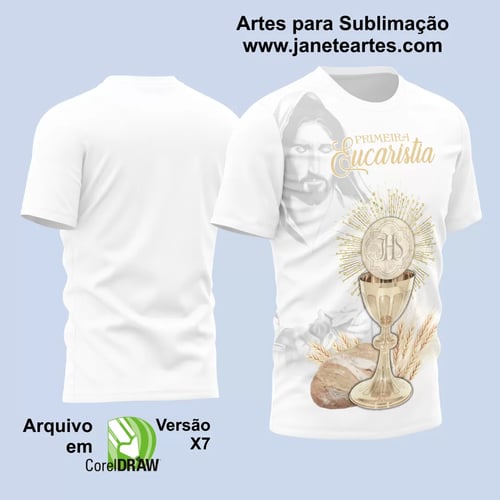 Arte Estampa Camisa Religião - Primeira Eucaristia 2025