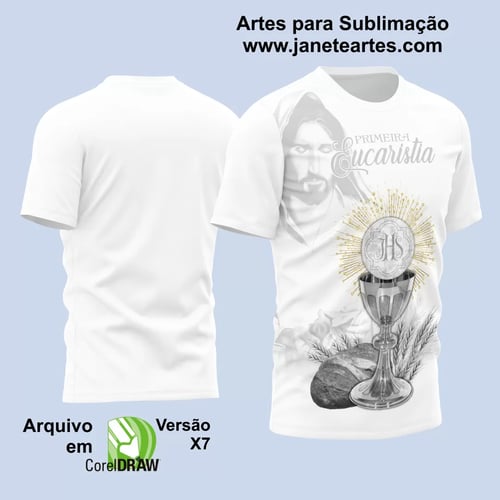 Arte Estampa Camisa Religião - Primeira Eucaristia 2025