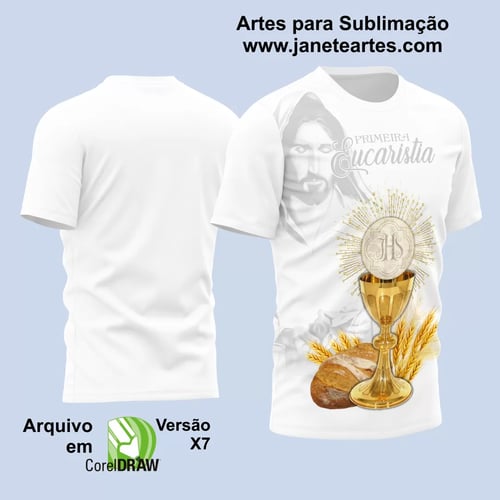 Arte Estampa Camisa Religião - Primeira Eucaristia 2025