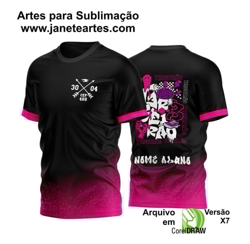 Arte Vetor Camisa Terceirão Grafite Degrade Rosa