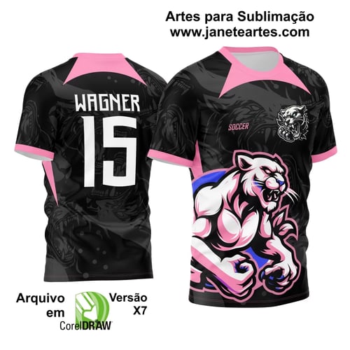 Arte Estampa Camisa Interclasse Pantera Cor de Rosa 2024