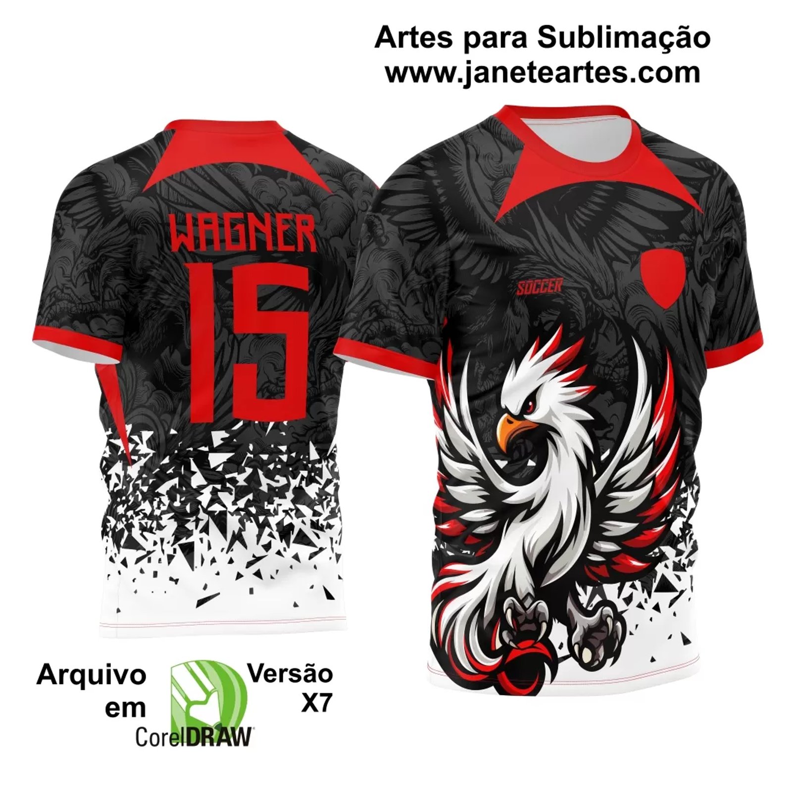 Arte Estampa Camisa Interclasse Fênix Vermelha 2024