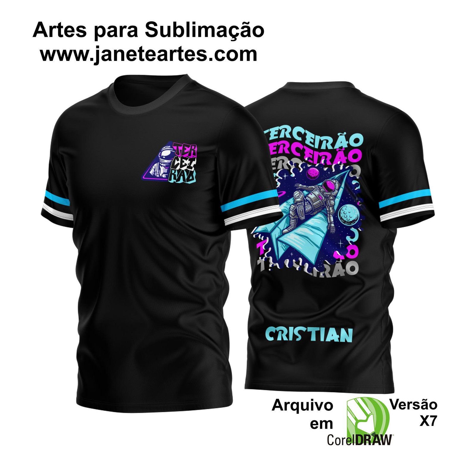 Arte Vetor Camisa Terceirão Astronauta