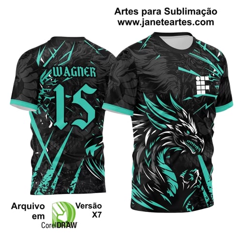 Arte Vetor Camisa InterClasse Dragão Preto e Verde