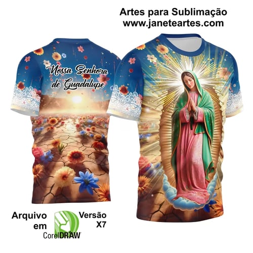 Arte Estampa Camisa Religião -  Nossa Senhora de Guadalupe 2024