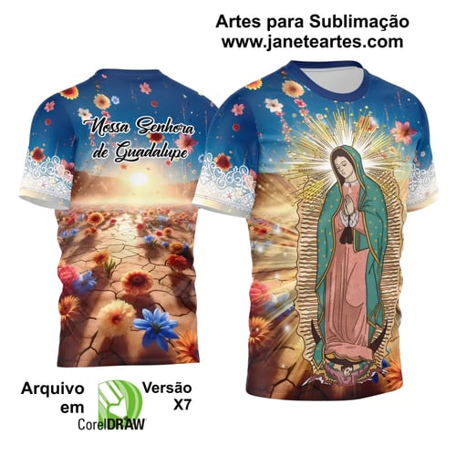 Arte Estampa Camisa Religião -  Nossa Senhora de Guadalupe 2024