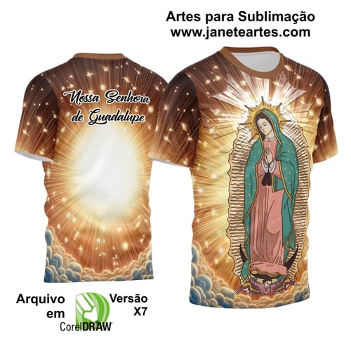 Arte Estampa Camisa Religião -  Nossa Senhora de Guadalupe 2024