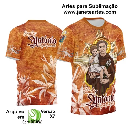 Arte Estampa Camisa Religião - Santo Antônio 2024