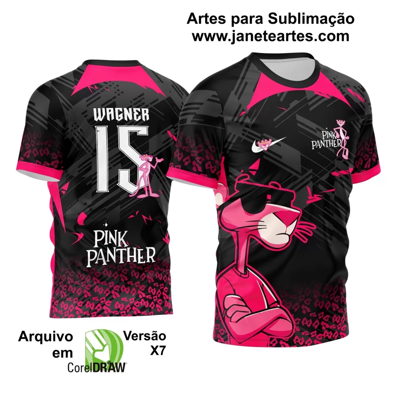 Arte Estampa Camisa Interclasse Pink Panther 2024