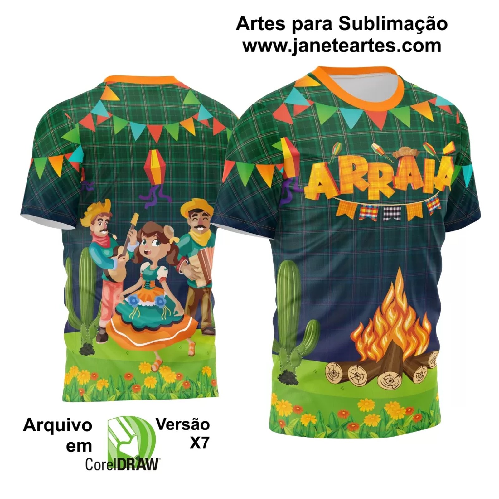Arte Estampa Camisa Festa Junina Arraiá 2025