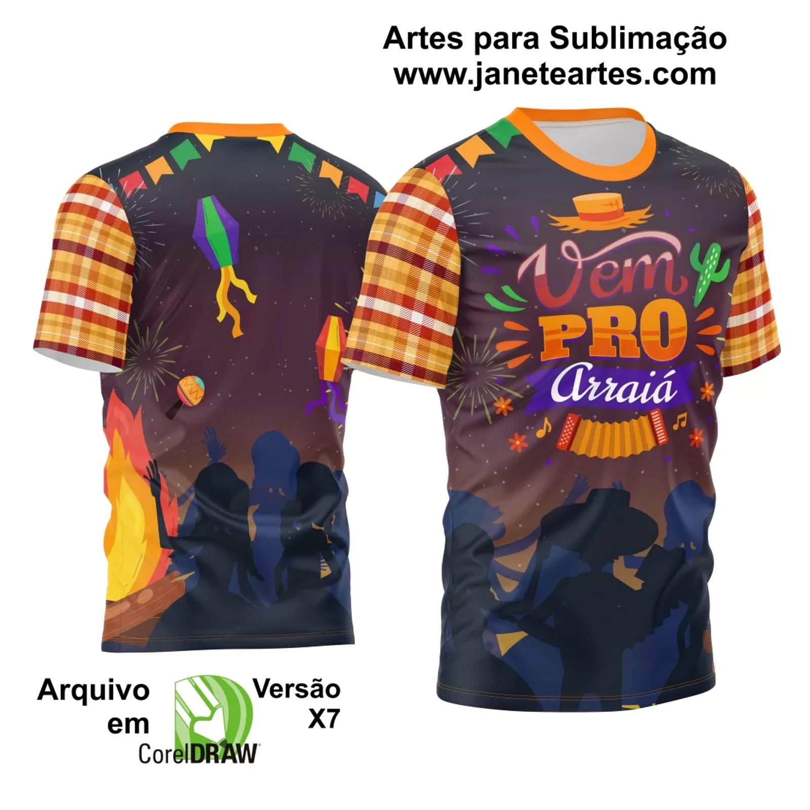 Arte Estampa Camisa Festa Junina Arraiá 2025