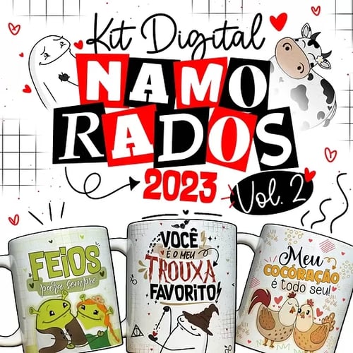 Artes para Caneca Flork Dia dos Namorados Vol 2 | Artes Para Canecas Dias dos Namorados | Artes 2023