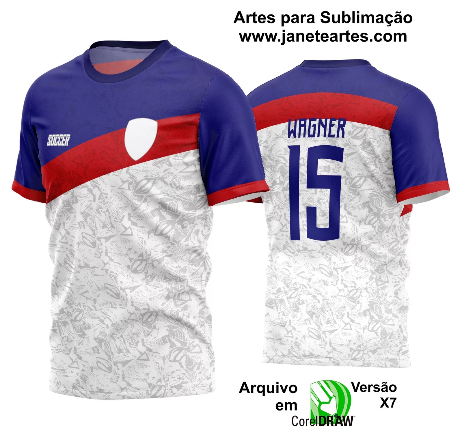 Arte Vetor Estampa Camisa Time Amador Futebol 2024 - Janete Artes