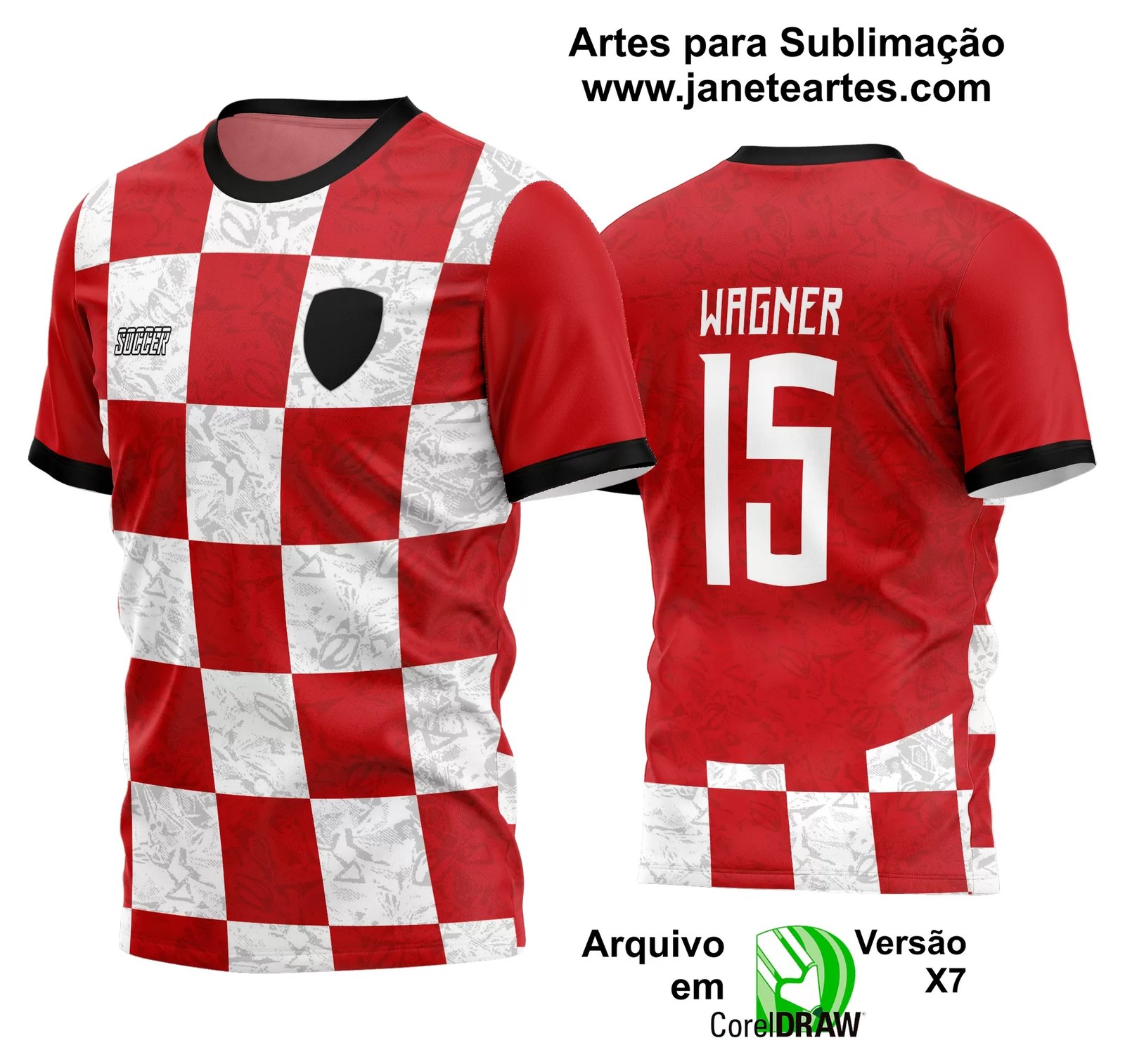Arte Vetor Estampa Camisa Time Amador Futebol 2024 - Janete Artes