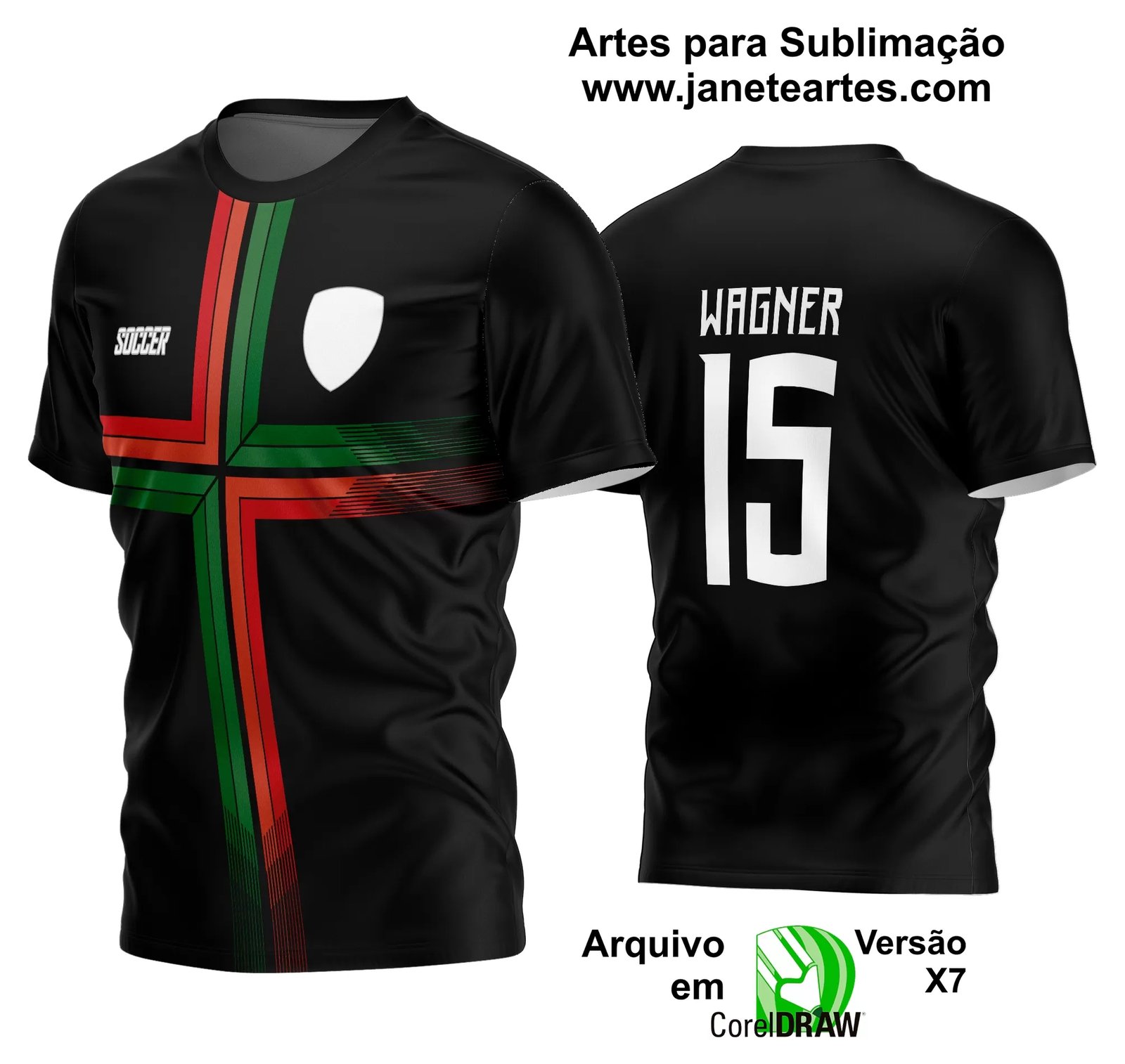 Arte Vetor Estampa Camisa Time Amador Futebol 2024 - Janete Artes