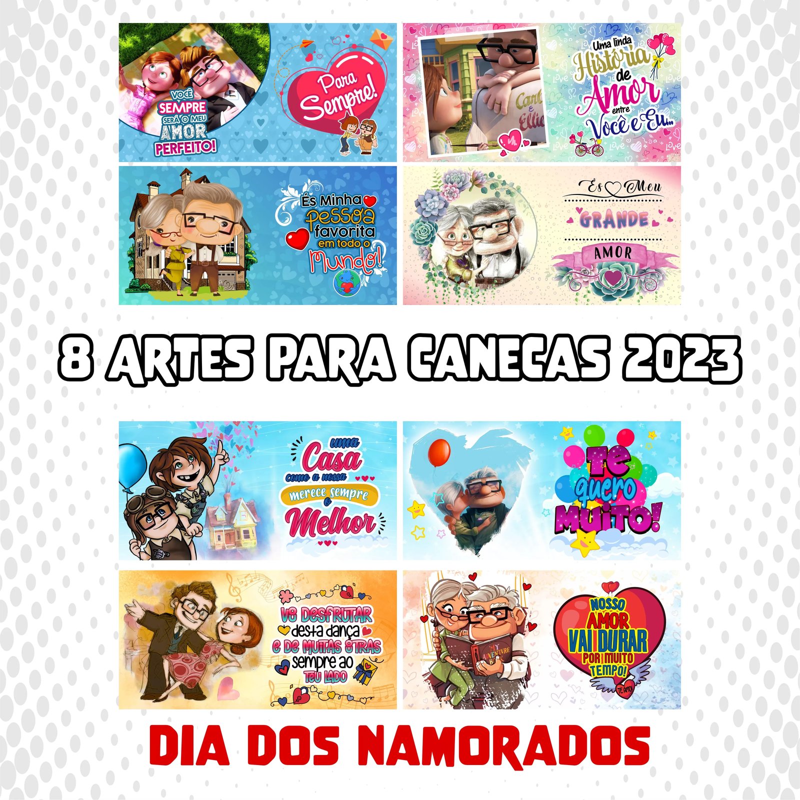 Artes Para Canecas Dia dos Namorados 2023 Up - Janete Artes