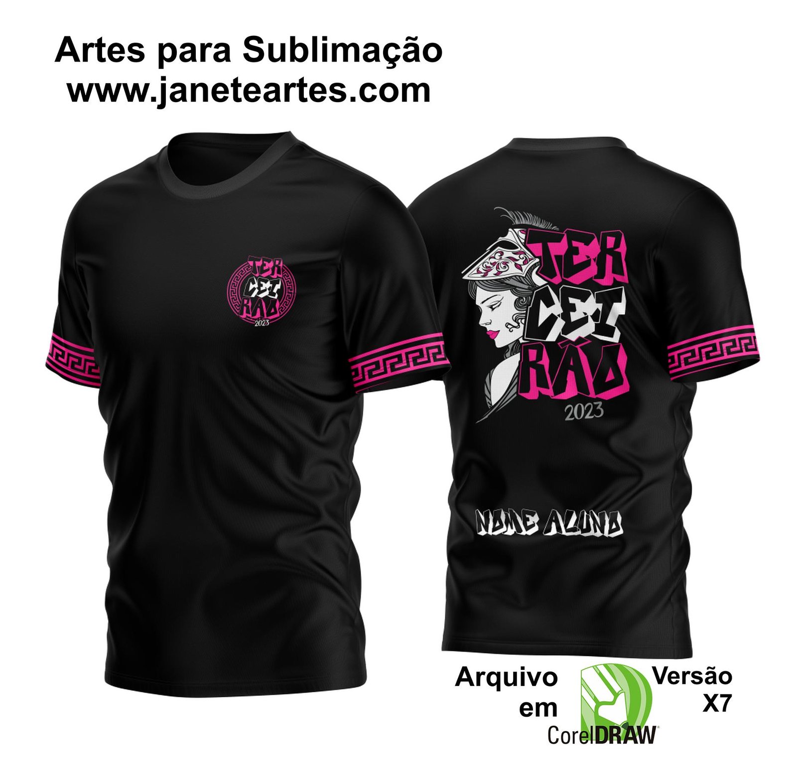 Arte Vetor Camisa Terceirão Athenas Rosa