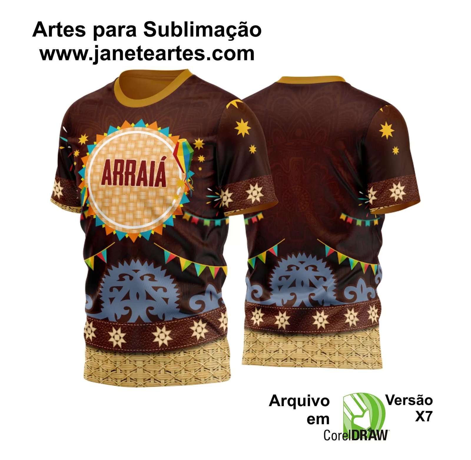 Arte Estampa Camisa Festa Junina Arraiá 2025