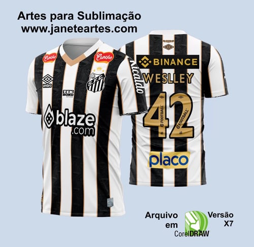 Arte Vetor Camisa Santos Reserva 2024 - 2025