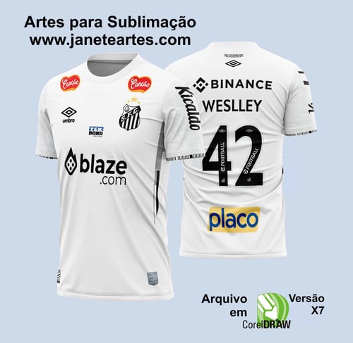Arte Vetor Camisa Santos Titular 2024 - 2025