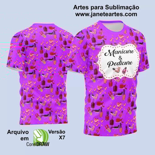 Arte Estampa Camisa Profissão - Manicure