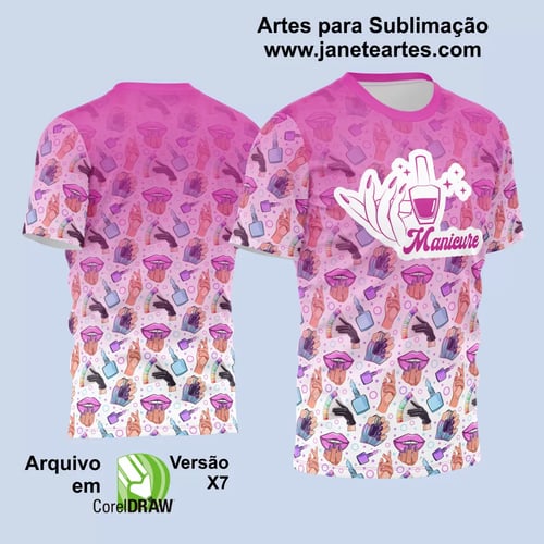 Arte Estampa Camisa Profissão - Manicure Arte Estampa Camisa Profissão - Manicure