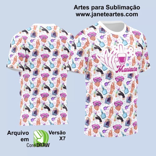 Arte Estampa Camisa Profissão - Manicure Arte Estampa Camisa Profissão - Manicure