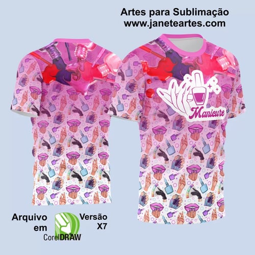 Arte Estampa Camisa Profissão - Manicure Arte Estampa Camisa Profissão - Manicure