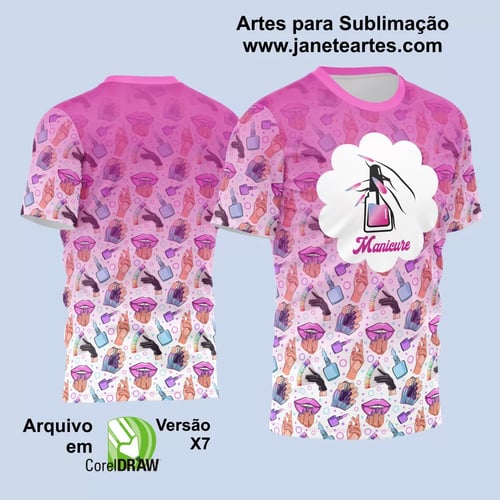 Arte Estampa Camisa Profissão - Manicure Arte Estampa Camisa Profissão - Manicure