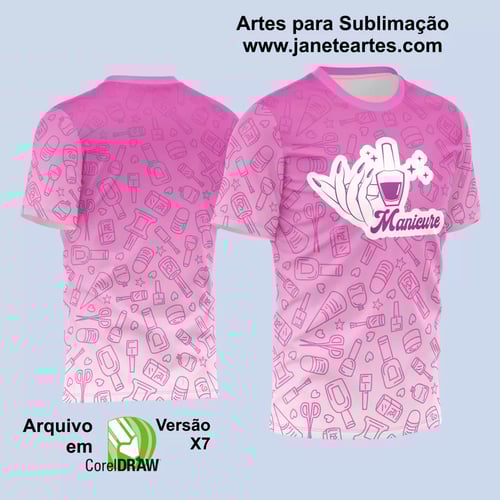 Arte Estampa Camisa Profissão - Manicure Arte Estampa Camisa Profissão - Manicure