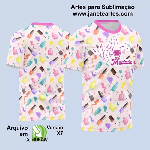 Arte Estampa Camisa Profissão - Manicure Arte Estampa Camisa Profissão - Manicure