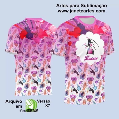 Arte Estampa Camisa Profissão - Manicure Arte Estampa Camisa Profissão - Manicure