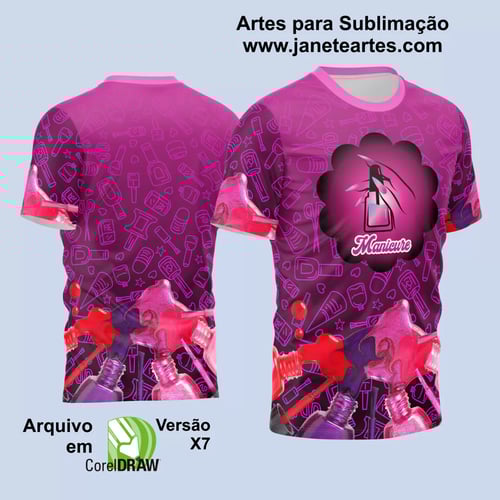 Arte Estampa Camisa Profissão - Manicure Arte Estampa Camisa Profissão - Manicure