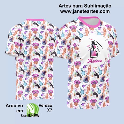 Arte Estampa Camisa Profissão - Manicure Arte Estampa Camisa Profissão - Manicure