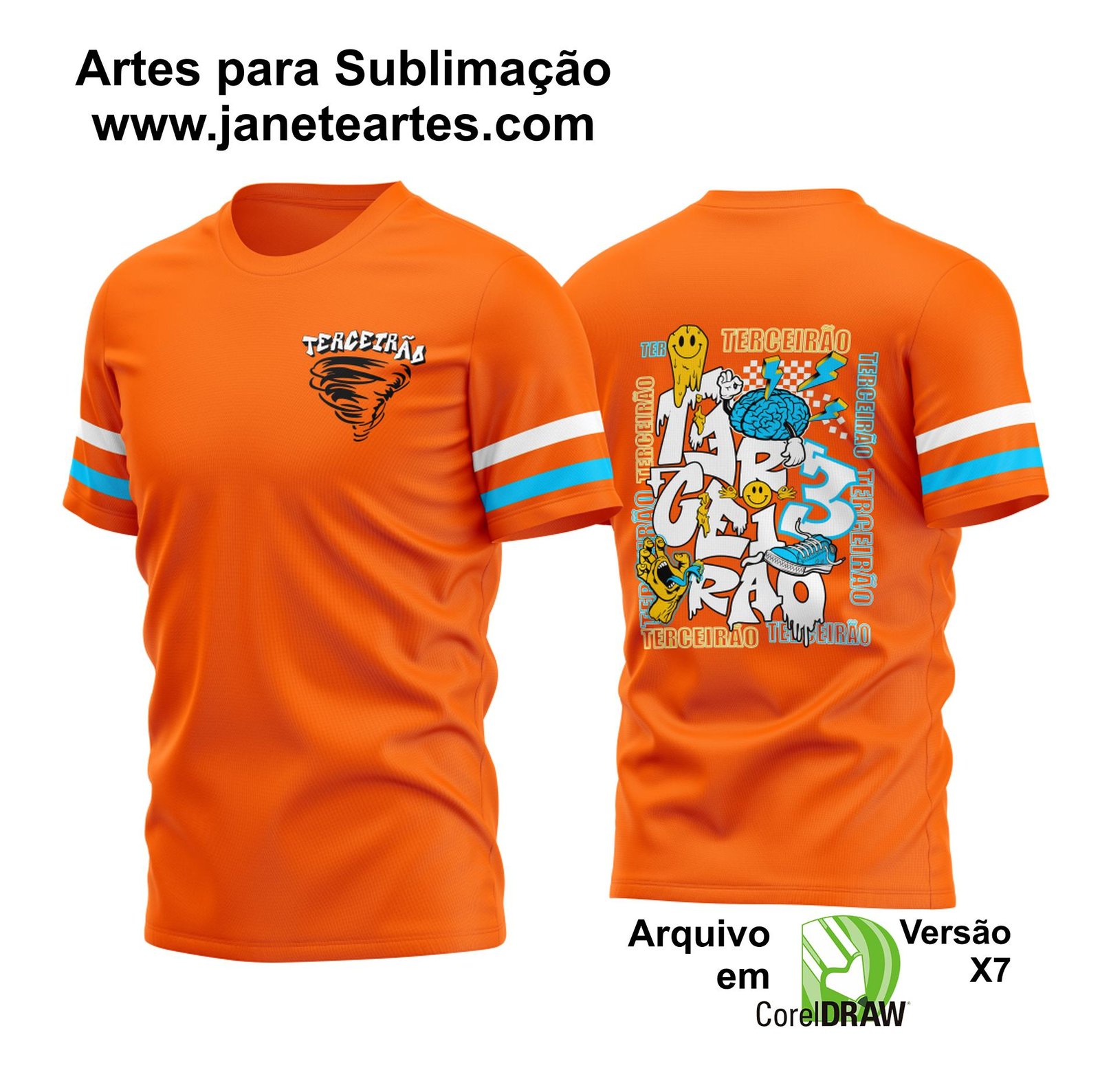 Arte Vetor Camisa Terceirão Laranja 2023 Formandos - Janete Artes