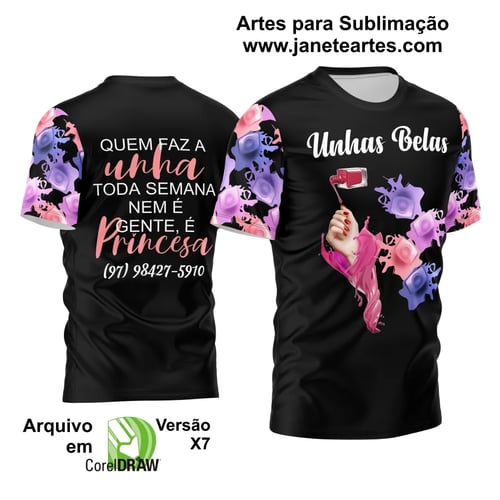 Arte Estampa Camisa Profissão - Manicure Arte Estampa Camisa Profissão - Manicure