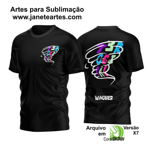  Arte Vetor Camisa Terceirão Furacão Branco com Letras Coloridas