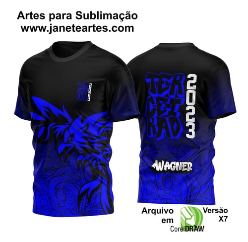 Arte Vetor Camisa Terceirão Fenix Azul 2023, Representação de Uma camisa feita em Sublimação Total.