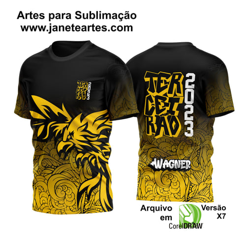 Arte Vetor Camisa Terceirão Fenix Amarela 2023, Representação da Camisa feita para Sublimação Total.