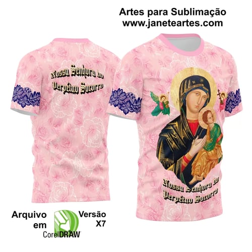 Arte Estampa Camisa Religião 2024 - Nossa Senhora do Perpétuo Socorro